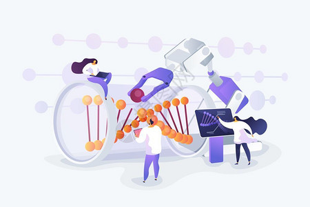 创新生物技术医学生物研究dna重组遗传工程概念病媒插画