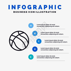 nba篮球带有5步插图背景的运动线标插画