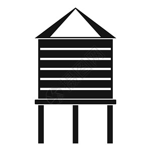 水库图标农场水塔图标简单说明农场水塔矢量图标用于孤立在白色背景上的网络设计背景