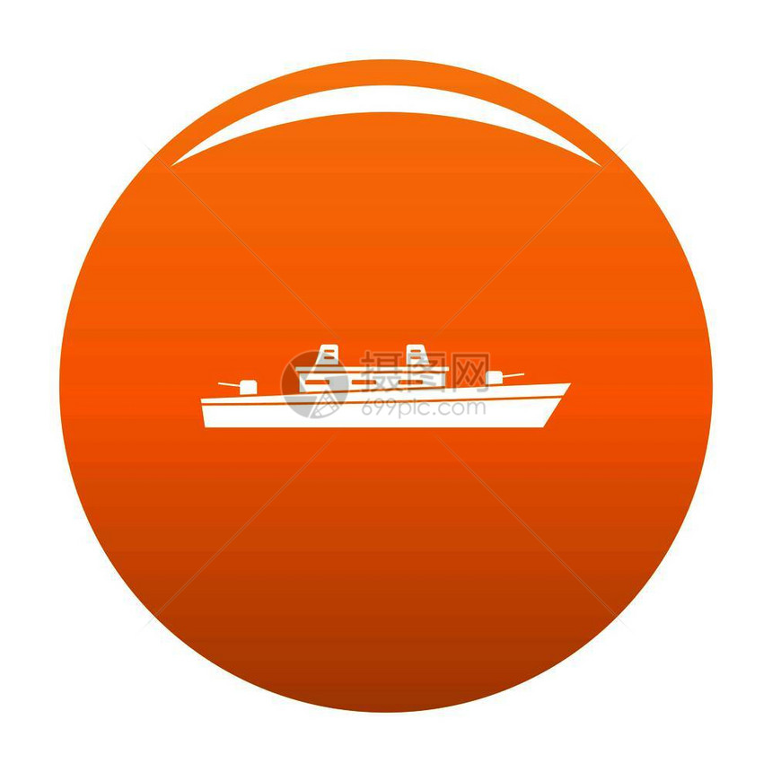 圆形轮船橙色渐变矢量图标图片