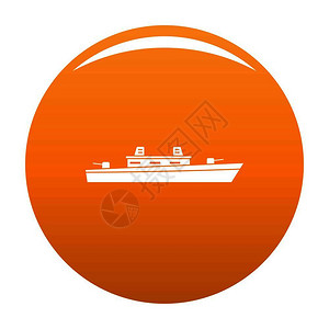 圆形轮船橙色渐变矢量图标图片