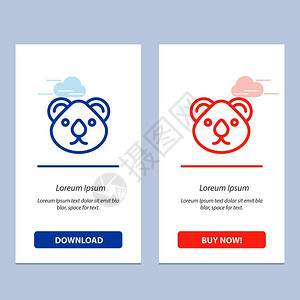动物澳洲城市袋鼠Sydne蓝色和红下载现在购买网络部件卡模板图片