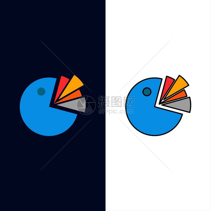 平面图和直线填满标的矢量蓝背景图片