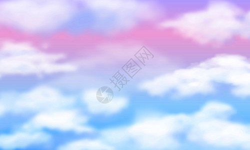 紫蓝色天空白云图片