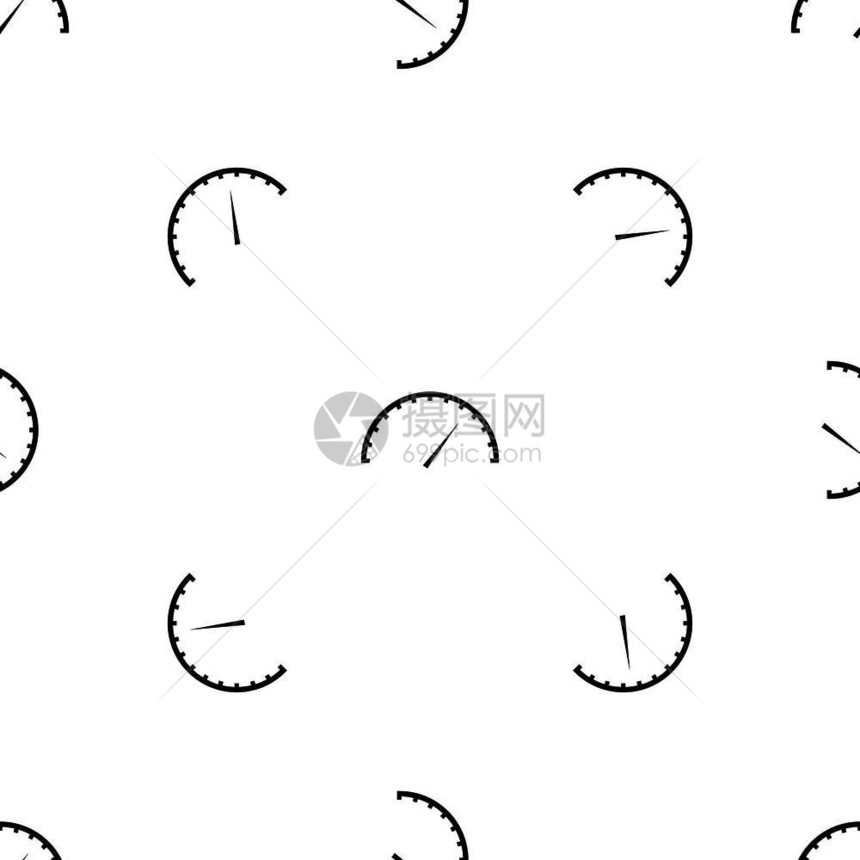 矢量几何图解速度计模式无缝黑色图片
