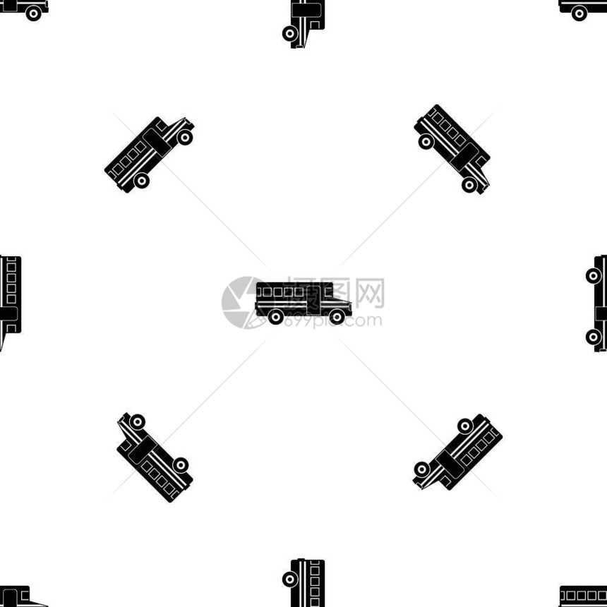 学校车模式黑色设计矢量几何图图片