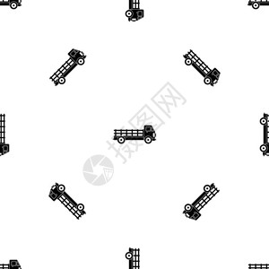 卡车模式在任何设计中都以黑色无缝重复矢量几何图示卡车模式无缝黑色图片