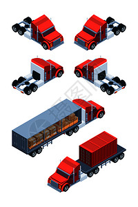 各种货运卡车照片载体3d照片图片