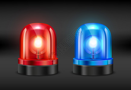 蓝色灯火警报器用报器或或插画