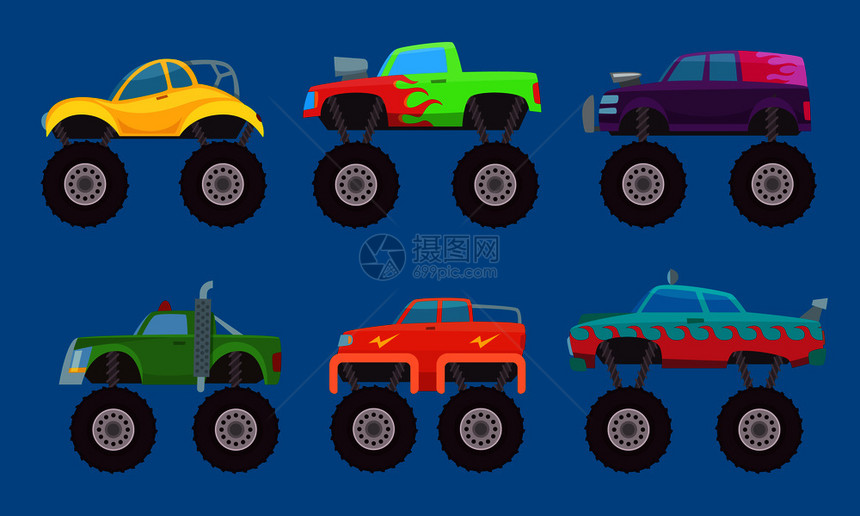4x型卡车模拟怪兽卡车儿童自动玩具照片图片