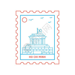 建筑邮票矢量图背景图片