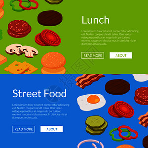 网上标语模板插图街头食品的网络海报病媒标语模板插图图片