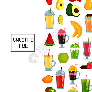 卡通各种饮料水果插图海报图片