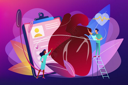 缺血性心脏病和冠动脉疾病插画