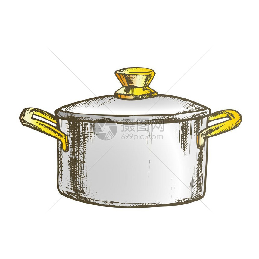 手绘风烹饪锅矢量图图片