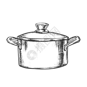 手绘风烹饪锅矢量图图片