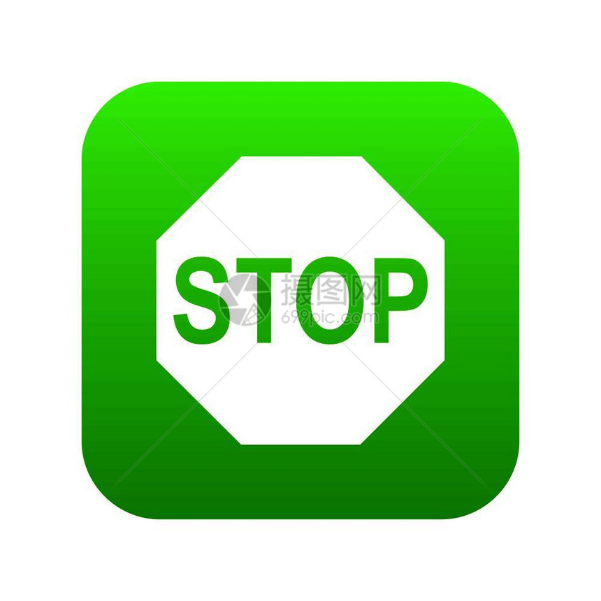 停止符号数字绿色背景图图片