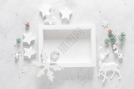 圣诞节装饰品球雪花背景图片
