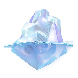 冰帽3d写实冰山矢量图上插画