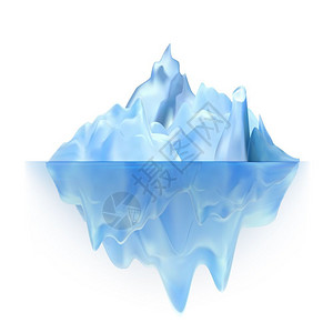 冰帽3d写实冰山矢量图插画
