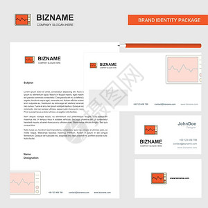 ecg商业信头封和访问卡片设计矢量模板图片