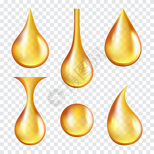 金色水滴漂浮写实水滴油滴蜂蜜插画