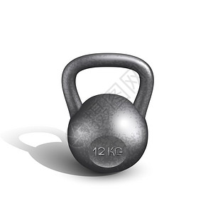 健生俱乐部典型的黑色金属训练健身房工具小铃头用于锻健运动和体力模板符合实际的三维插图插画
