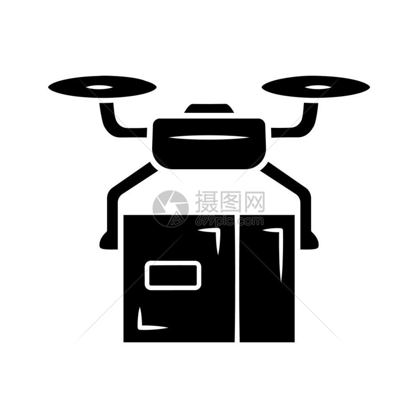 自动无人驾驶运载飞行器和包件环影符号图片