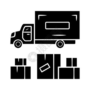 货物运车卡运邮政服务进出口轮光符号图片