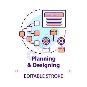 系统操作算法设想细线插图工作结构报告要求的系统化矢量孤立的大纲绘制插画