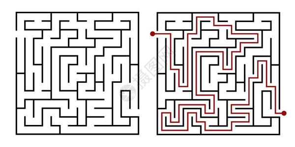 共存解决方案迷宫游戏插画