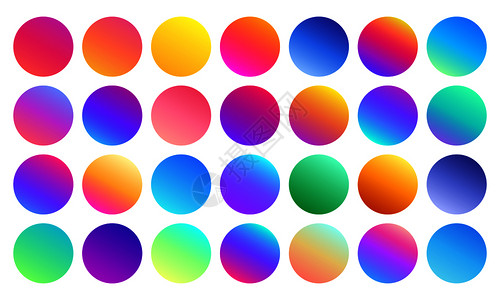丁香花生动的梯度最小多色圈抽象80个充满活力的颜色和现代梯度紫色和亮的未来按钮孤立矢量符号设置个充满活力的颜色和现代梯度孤立矢量设置设计图片