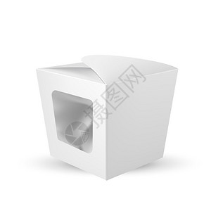 牛皮纸箱包装盒3D甜点食物白色包装盒模型矢量元素插画