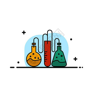 化学瓶子化学涂料实验室科学商业平板线插画