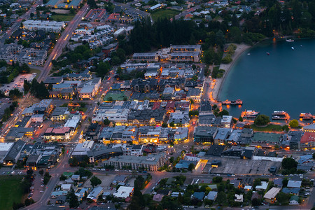 皇后镇市中心新泽西和尔斯柯南岛夜景图片