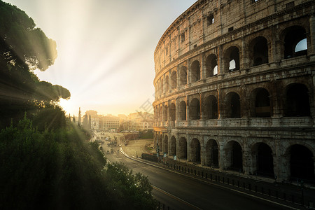 意大利古罗马时代的旧遗址背景