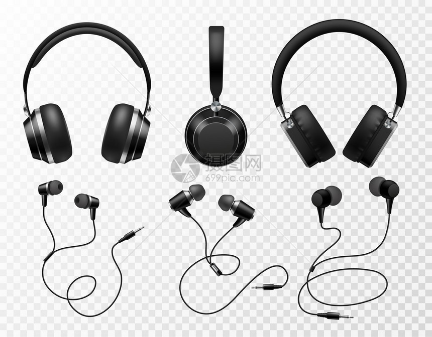 音乐耳机黑游戏扩音器无线移动耳机3d矢量技术室配件3d矢量器图片