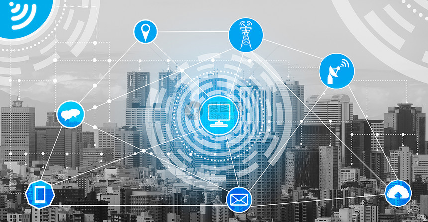 智能城市无线网络通信概念图片