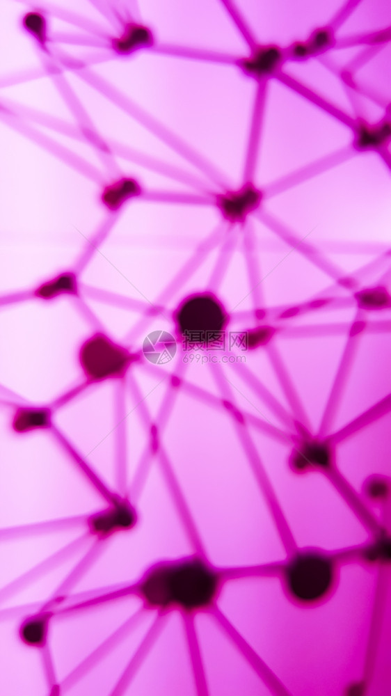 球体网络结构的模糊背景连接抽象设计图片