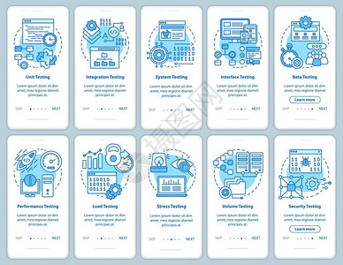 使用线插图通过网站步骤uxigsmartphone界面概念图片