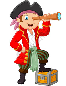 卡通海盗海盗望远镜高清图片