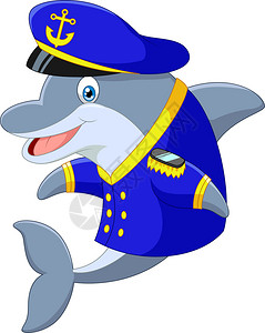 穿制服的卡通海豚图片