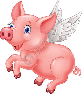 飞猪可爱的猪插画