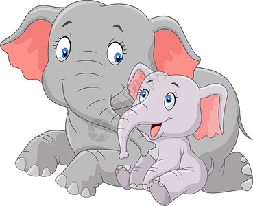 快乐的母亲和大象宝宝图片