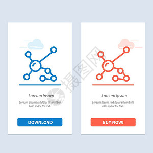 原子生物化学DNA遗传蓝色和红下载现在购买网络部件卡模板背景图片