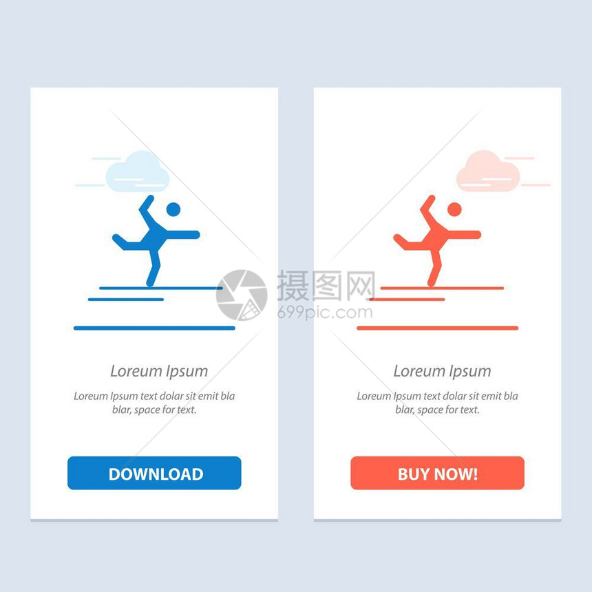 运动员体操表演伸展蓝色和红下载购买网络部件卡模板图片