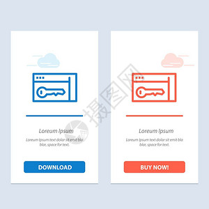 浏览器安全密钥房间蓝色和红下载并购买网络部件卡模板图片