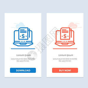 订阅模式数字蓝色和红下载现在购买网络部件卡模板图片