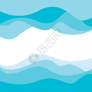 蓝色海浪矢量背景图背景图片