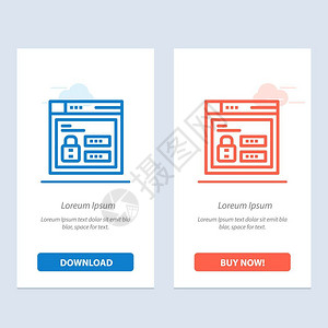 浏览器网络锁定代码蓝色和红下载并购买网络部件卡模板图片
